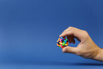 Children toy of colored multi colored rubber rings