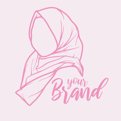 Pink Silhouette Beauty Fashion Hijab Logo
