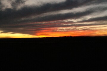 Sunset. Shades of orange.