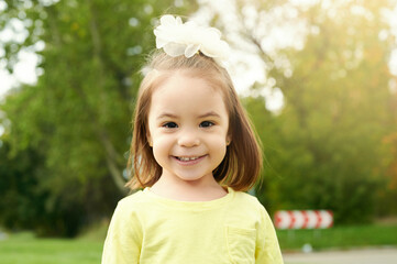 Portrait of happy kid girl