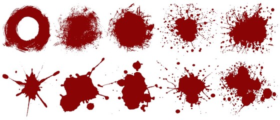 Stains and streaks of blood.