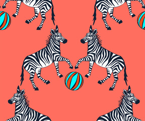 Fototapeta na wymiar Vector background hand drawn exotic zebra. Hand drawn ink illustration. Modern ornamental decorative background. Square print for textile, cloth, scrapbooking