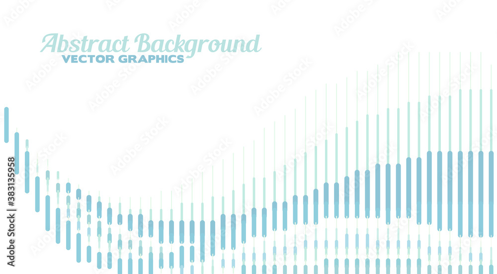Poster Light blue green wave of parallel vertical lines. Simple vector graphics