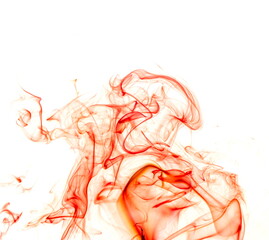 Red smoke on white background