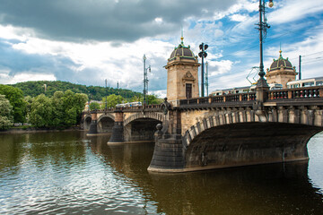 Most Legii or bridge of legions on the Vltava river in Prague