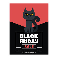 Black Friday flyer design with cat