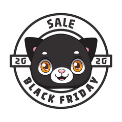 Black friday banner design with black cat