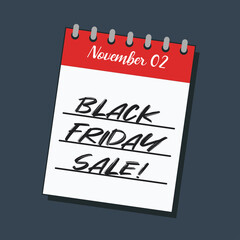 Black friday flyer in notepad style design