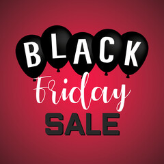 Black Friday banner with balloons