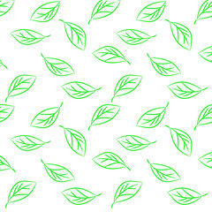green leaves pattern vector