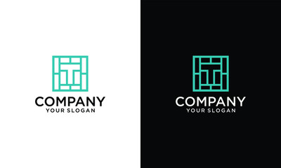 Unusual geometric letter T. Architecture vector logo. Isolated monogram.