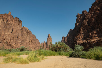 Wadi Al Disah valley views in Tabuk region of western Saudi Arabia