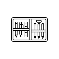 pencil case icon element of school icon for mobile concept and web app. Thin line pencil case icon can be used for web and mobile. Premium icon on white background