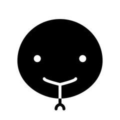 Illustration of a Serpens. Face icon. silhouette icon.
シルエットアイコン　へび　ヘビ　蛇　巳　動物　顔　干支　アイコン　黒