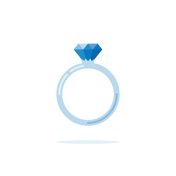Vector diamond Ring - wedding or engagement illustration, diamond ring symbol