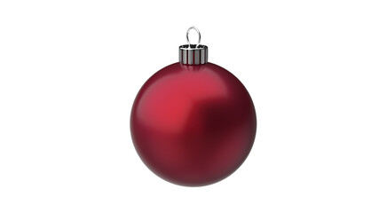 matte red christmas ball isolated on white 3D-Illustration
