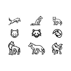 Vector of fox logo template
