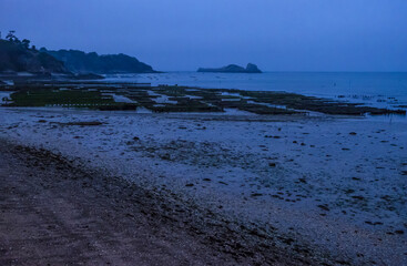 Oysters and mussels farm's in Cancale, Brittany, France
