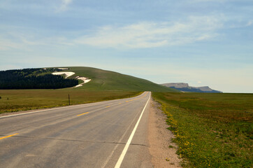 Montana - Highway through Bighorn National Forest