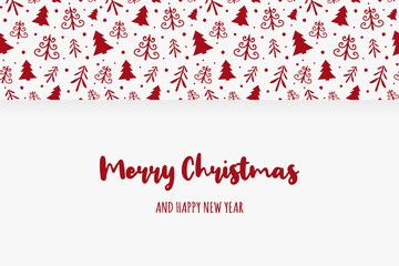 Design of Christmas trees with wishes. Xmas greeting card. Vector