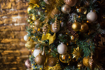 Obraz na płótnie Canvas festive christmas and new year decorations 