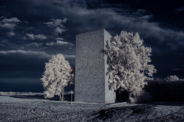 infrared photography - ir photo of landscape with tree under sky with clouds - the art of our world...