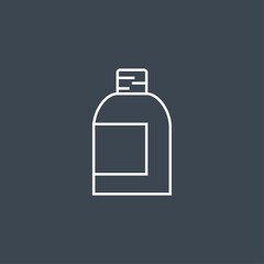 Medical Bottle Related Vector Line Icon. Drugs. Isolated on Black Background. Editable Stroke.