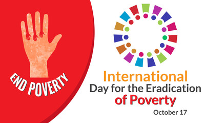 International Day for the Eradication of Poverty October 17 Banner Template Vector Illustration.