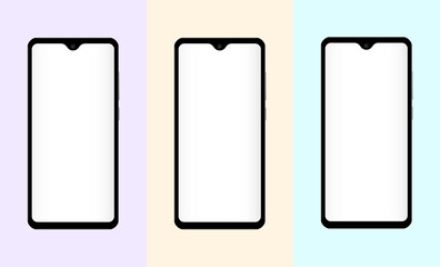 Phone mockup or cellphone template with empty screen