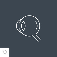 Eye Related Vector Line Icon. Isolated on Black Background. Editable Stroke.