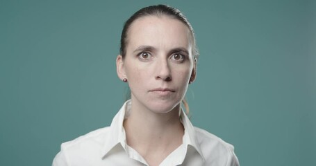 Woman checking her look before going out