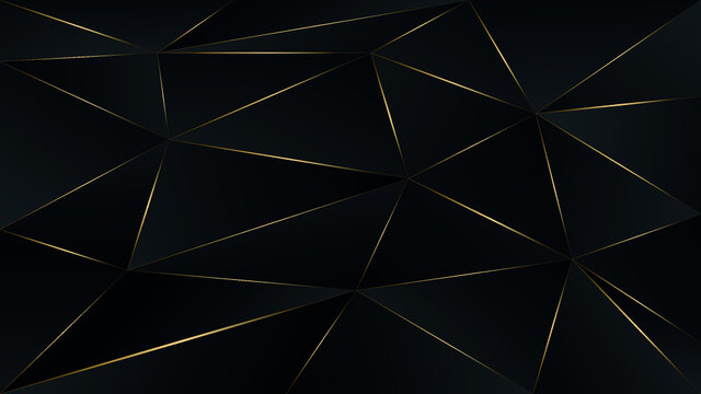 black triangle, dark wallpaper background with gold border line path