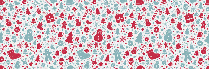 Christmas seamless texture. Xmas ornaments. Vector