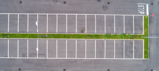 Parking lot, aerial drone photography