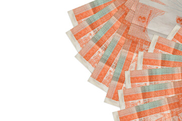 3 cuban pesos convertibles bills lies isolated on white background with copy space. Rich life...