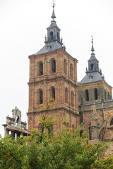 Fototapeta na wymiar Bell tower of the Cathedral of Santa María de Astorga, Municipality of Astorga, province of Leon, autonomous community of Castile and Leon, Spain