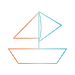 sailboat gradient style icon vector design