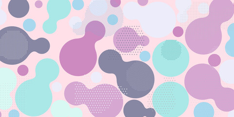 Abstract metaball background in beige, light blue and pink colors