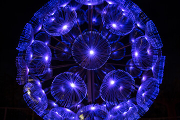 decorative fiber optics lights on dark background