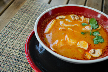 In Asian cuisine-Tom-Yam soup. Spicy food.