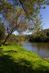 Slavic Fort, church of St. Kliment above River Sazava, Czech Republic
