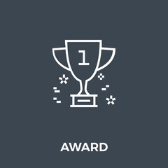 Award Icon Vector. Flat icon isolated on the black background. Editable EPS file. Vector illustration.