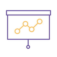 line chart in board line style icon vector design