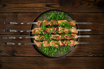 Kebabs on skewers