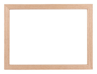 Wooden frame for picture blank isolated on white background