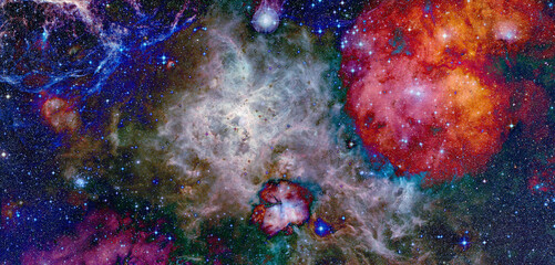 Obraz na płótnie Canvas Spiral nebula and light ray in deep space. Elements of this image furnished by NASA