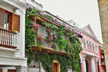 Fototapeta na wymiar Hermoso balcón florido