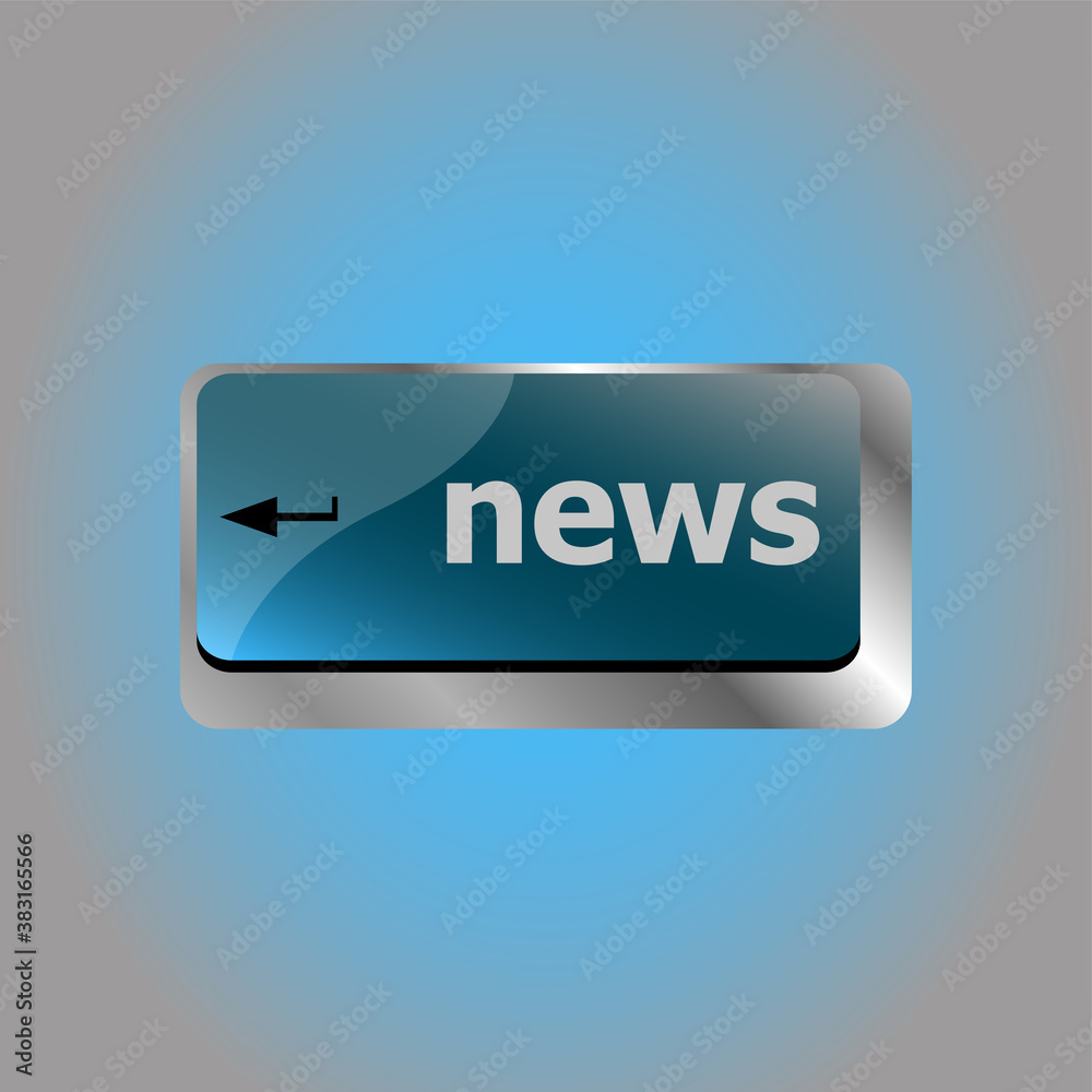 Aufkleber News text on a button computer keyboard keys