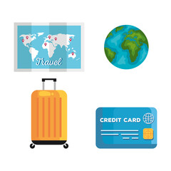 summer and travel set of icons design, trip tourism and journey theme Vector illustration