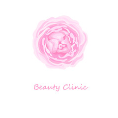 Pink rose flower beauty clinic logo vector illustration © photohampster